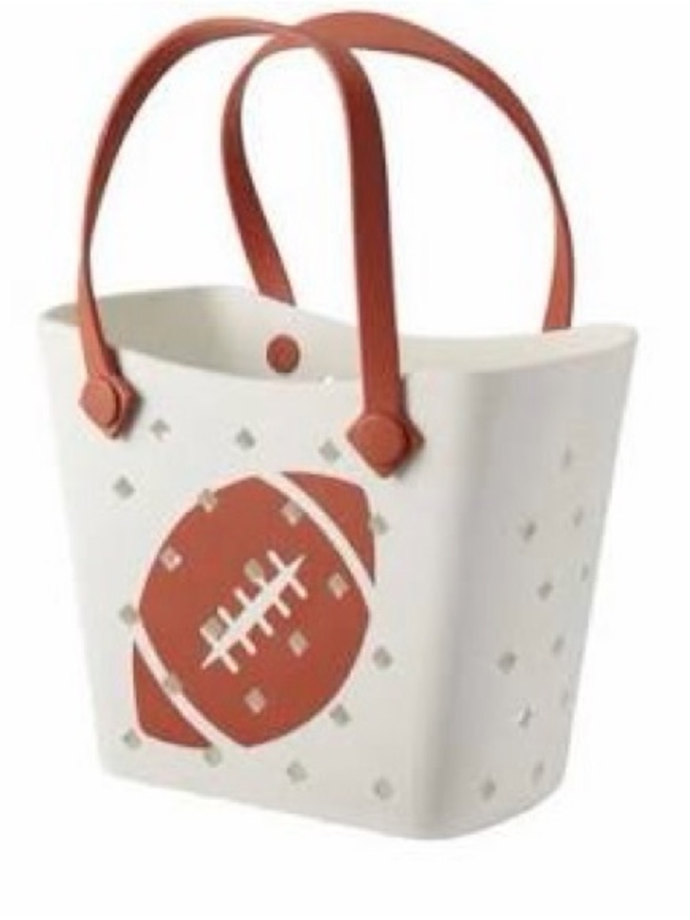 NWT ALDI White and brown Football Print Tote Bag